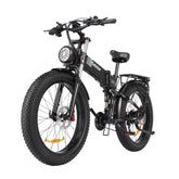 Ridstar H26 Pro Electric Bike - 1000W Motor 48V23Ah Battery 26" Tires Hydraulic Oil Disc Brakes - Black